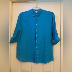 Chico’s No-iron Linen Shirt size 2(L-12).